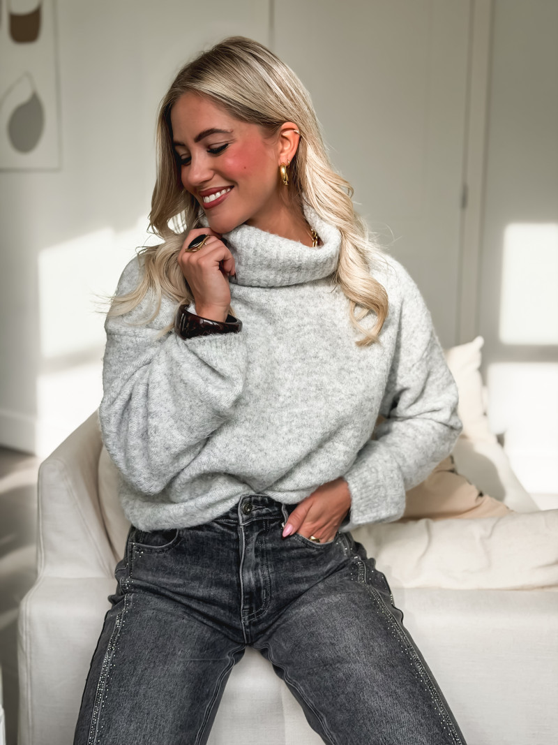 Pull col roulé Naya - Gris Pull col roulé Naya - Gris