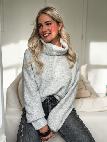 Pull col roulé Naya - Gris Pull col roulé Naya - Gris
