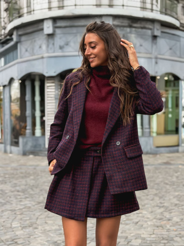 Blazer à carreaux Joline - Bordeaux