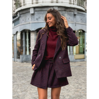 Blazer à carreaux Joline - Bordeaux
