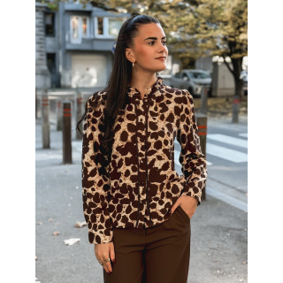 Chemise à motifs Orla - Beige/Chocolat