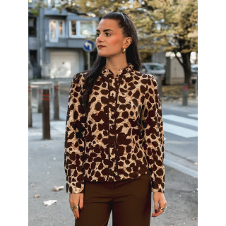 Chemise à motifs Orla - Beige/Chocolat