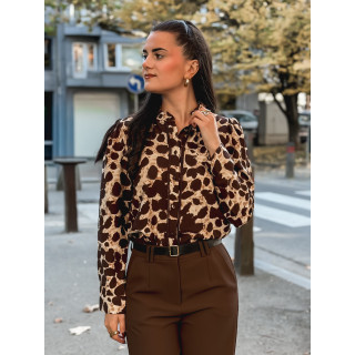 Chemise à motifs Orla - Beige/Chocolat