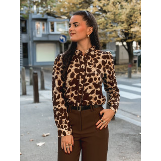 Chemise à motifs Orla - Beige/Chocolat