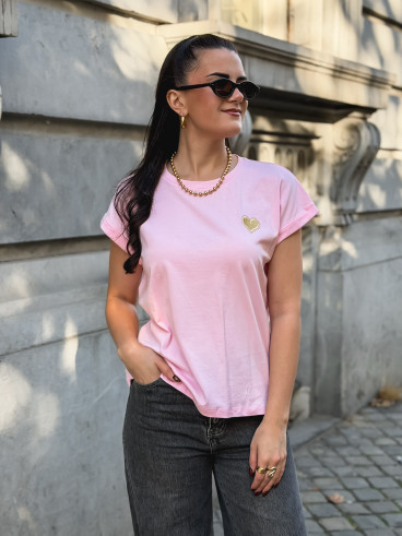 T-shirt Dina - Rose/Doré T-shirt Dina - Rose/Doré