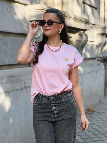 T-shirt Dina - Rose/Doré