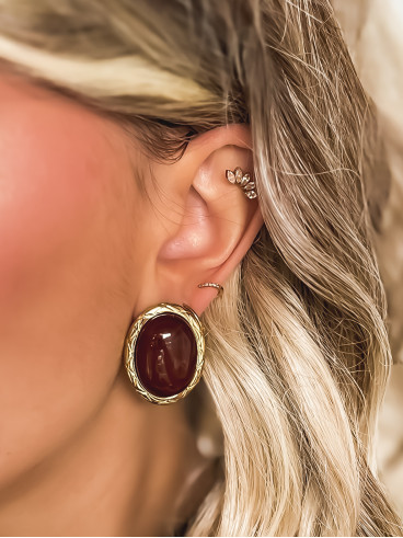 Boucles d'oreilles Séville - Doré/Chocolat