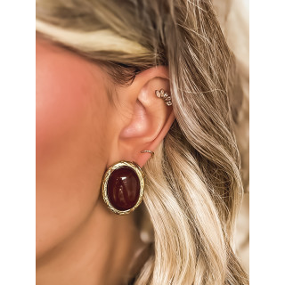 Boucles d'oreilles Séville - Doré/Chocolat