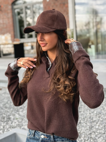 Casquette en suédine - Chocolat Casquette en suédine - Chocolat