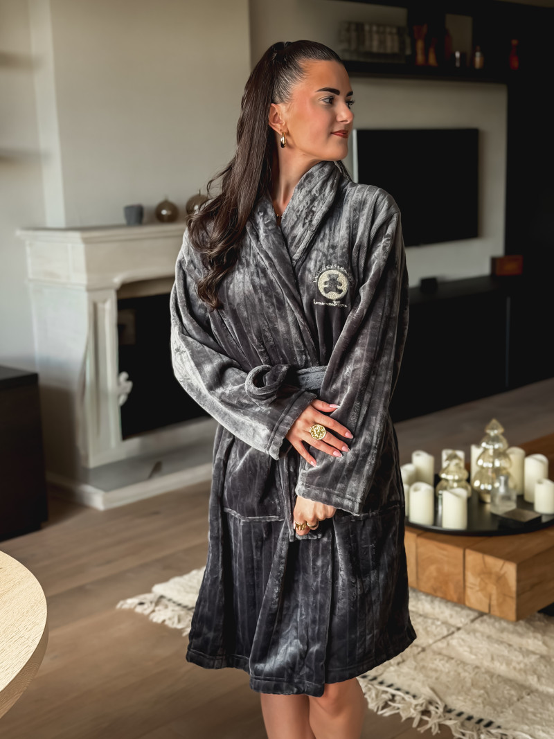 Peignoir Imane - Gris Anthracite Peignoir Imane - Gris Anthracite