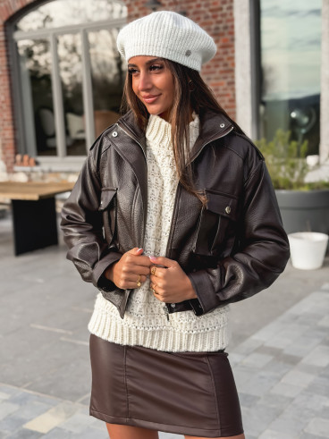 Veste en simili Avia - Chocolat