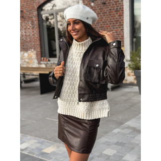 Veste en simili Avia - Chocolat