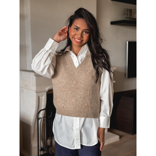 Pull sans manches Maëlie - Taupe