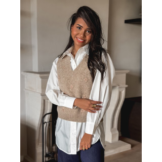 Pull sans manches Maëlie - Taupe