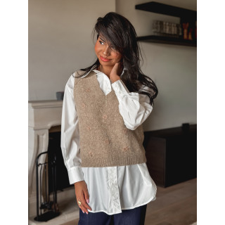 Pull sans manches Maëlie - Taupe