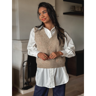 Pull sans manches Maëlie - Taupe