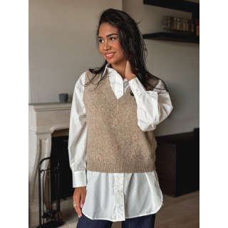 Pull sans manches Maëlie - Taupe