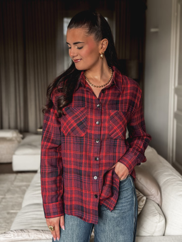 Chemise à carreaux Séoul - Rouge/Bleu