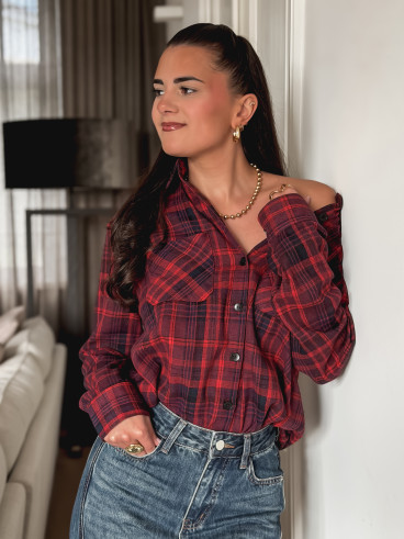 Chemise à carreaux Séoul - Rouge/Bleu