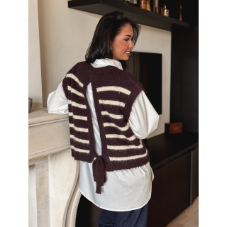 Pull ligné Hermine - Chocolat