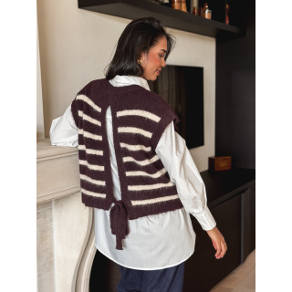 Pull ligné Hermine - Chocolat