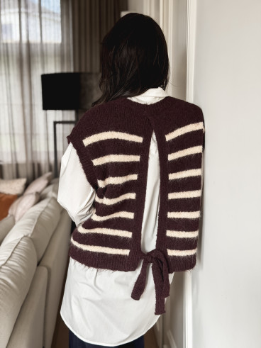 Pull ligné Hermine - Chocolat