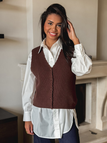 Gilet Aliona - Chocolat