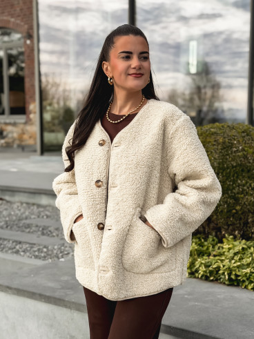 Veste en teddy Stockholm - Beige