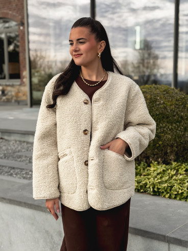 Veste en teddy Stockholm - Beige