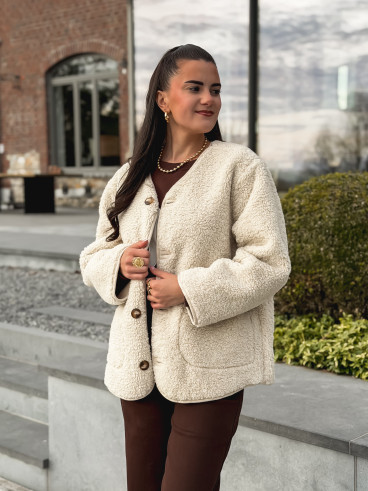 Veste en teddy Stockholm - Beige