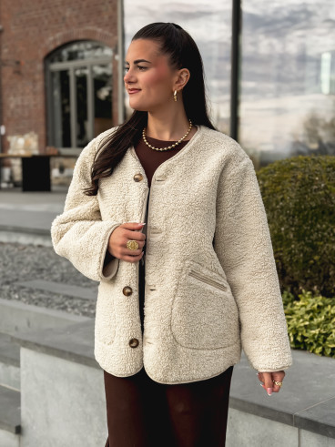 Veste en teddy Stockholm - Beige