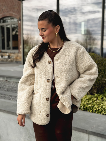 Veste en teddy Stockholm - Beige
