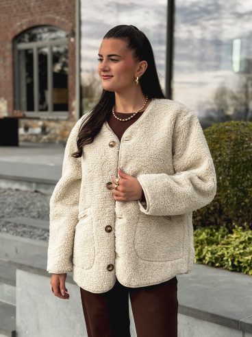 Veste en teddy Stockholm - Beige