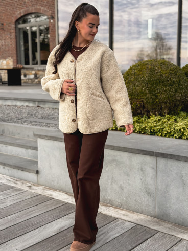 Veste en teddy Stockholm - Beige