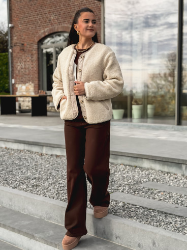 Veste en teddy Glacéria - Beige