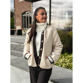 Veste en teddy Glacéria - Beige/Noir