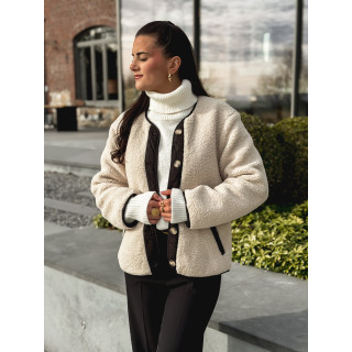 Veste en teddy Glacéria - Beige/Noir