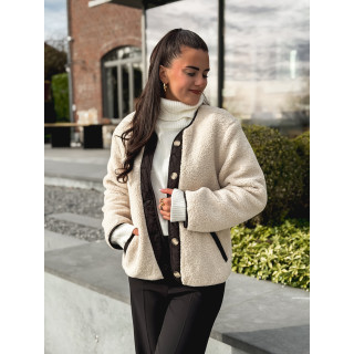 Veste en teddy Glacéria - Beige/Noir