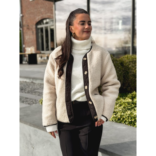 Veste en teddy Glacéria - Beige/Noir