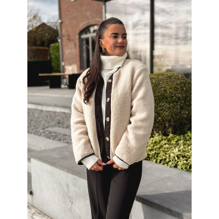 Veste en teddy Glacéria - Beige/Noir