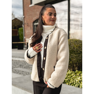 Veste en teddy Glacéria - Beige/Noir