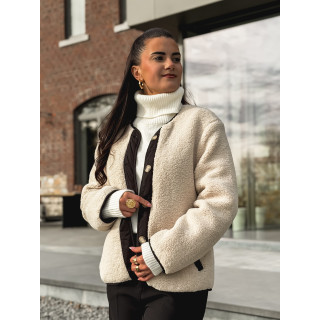 Veste en teddy Glacéria - Beige/Noir