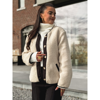 Veste en teddy Glacéria - Beige/Noir