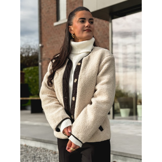 Veste en teddy Glacéria - Beige/Noir