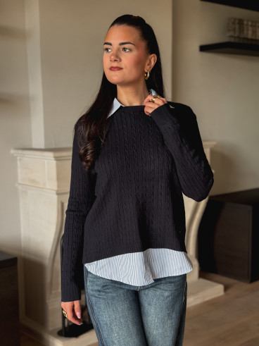 Pull Dorlane - Bleu marine