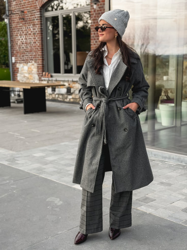 Pantalon à carreaux Nazaré - Gris