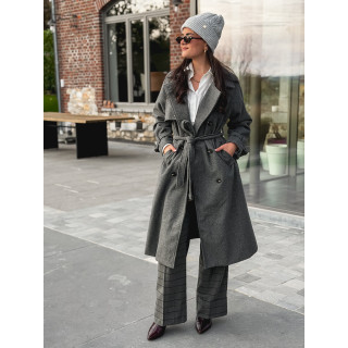 Pantalon à carreaux Nazaré - Gris