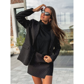 Jupe short à strass Space - Noir