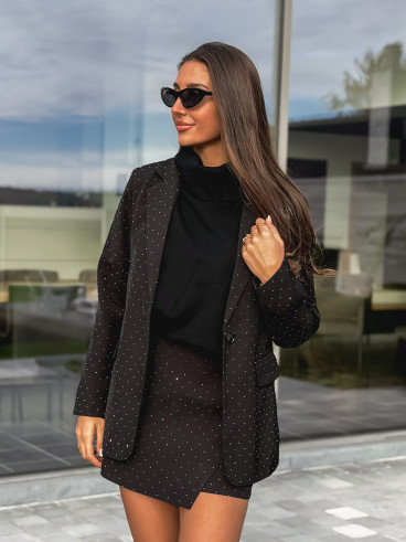 Jupe short à strass Space - Noir Jupe short à strass Space - Noir