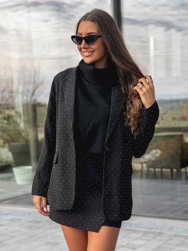 Jupe short à strass Space - Noir Jupe short à strass Space - Noir